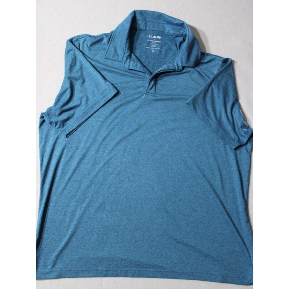 01.Algo Performance Polo Golf Shirt Short Sleeve Anti Odor Marine Blue‎ 2XL